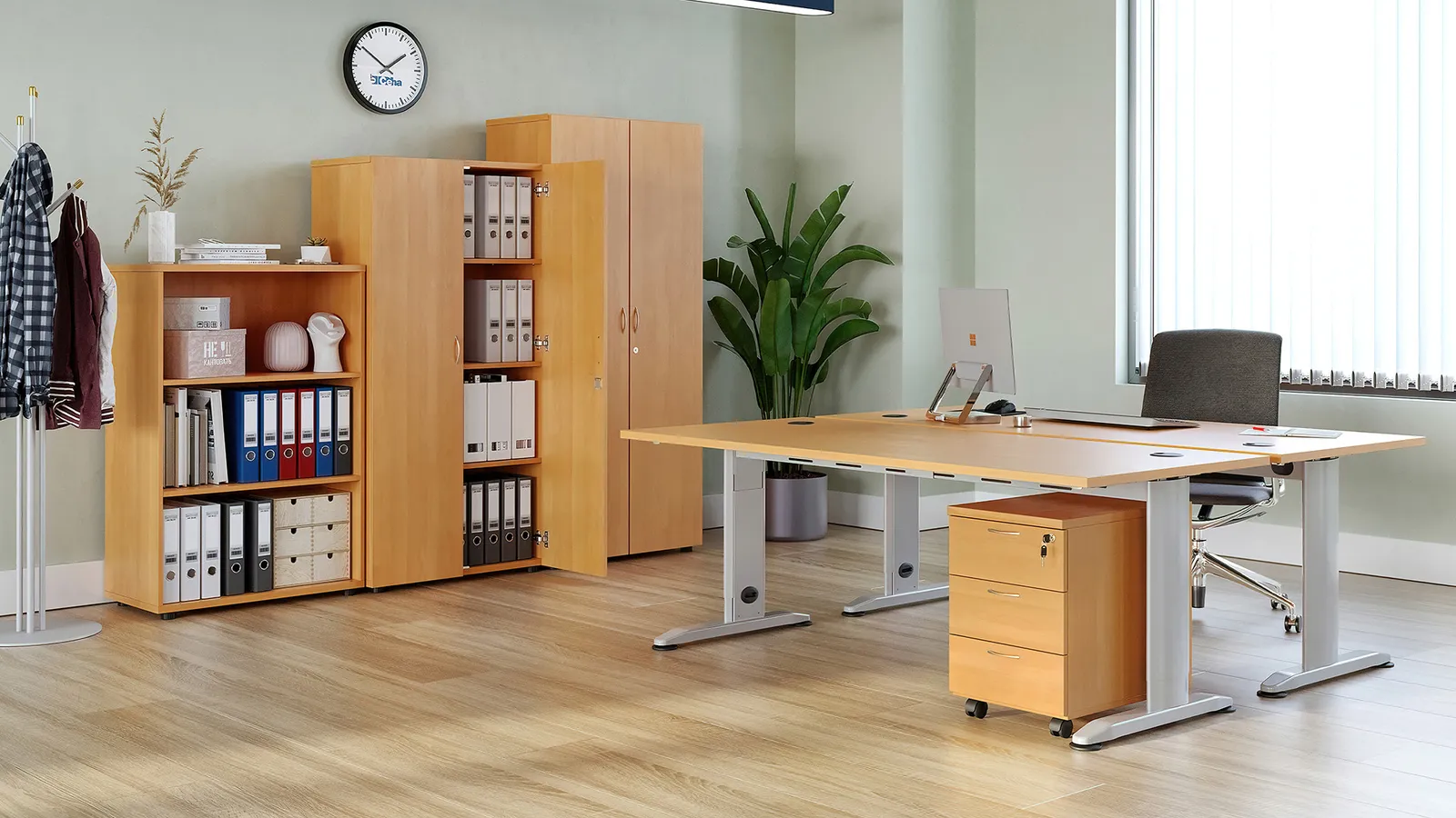 Aktenregal aus Stahl und Holz – Bild 1