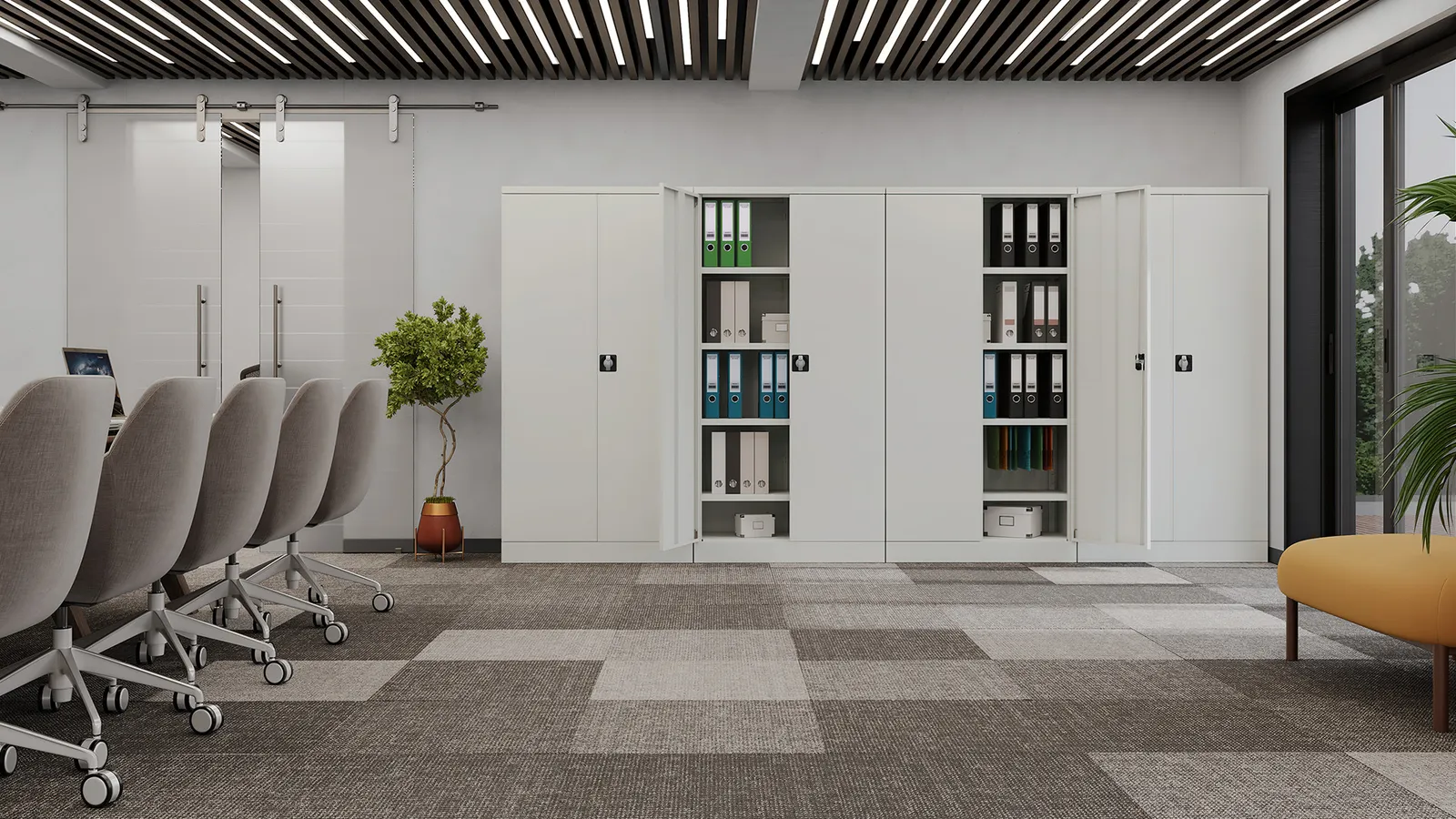 Flügeltürenschrank aus Stahl – Bild 3