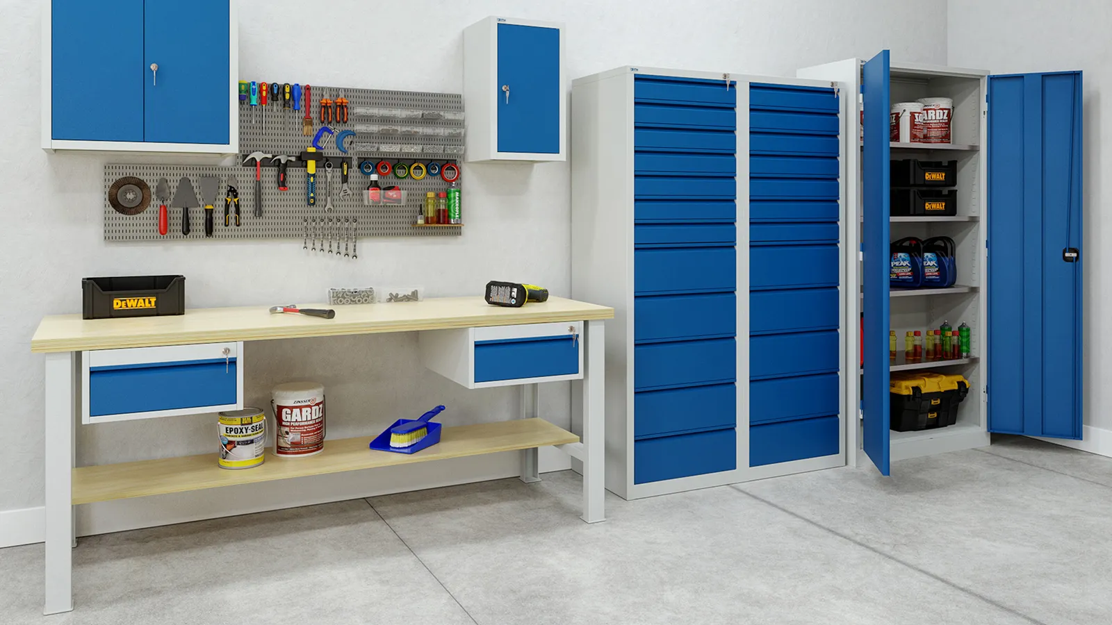 Werkstatt-Hängeschrank aus Stahl – Bild 1