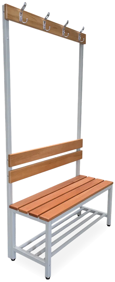 Garderobenbänke aus Stahl und Holz