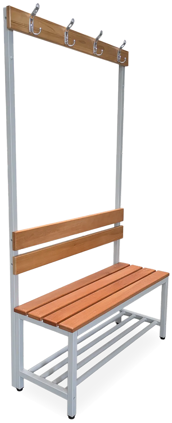 Garderobenbänke aus Stahl und Holz