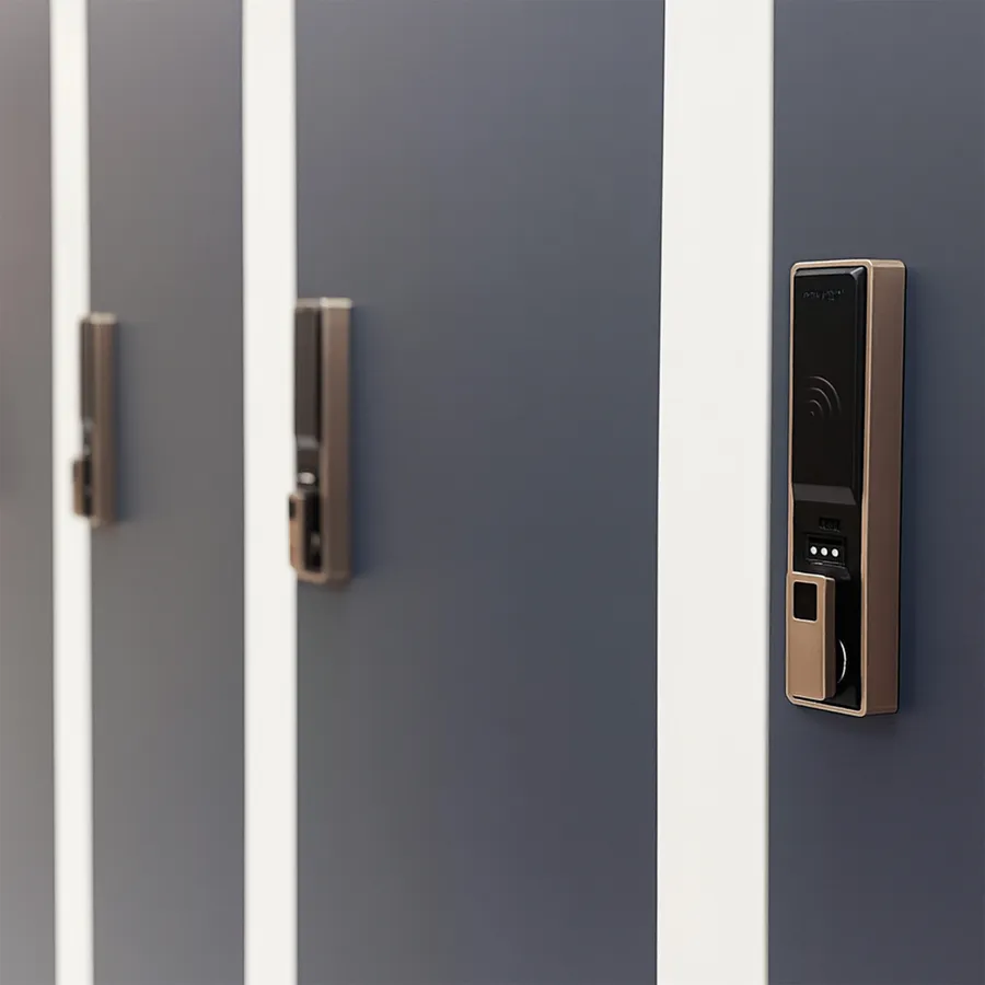 Elektronisches RFID-Schloss an einem Spind