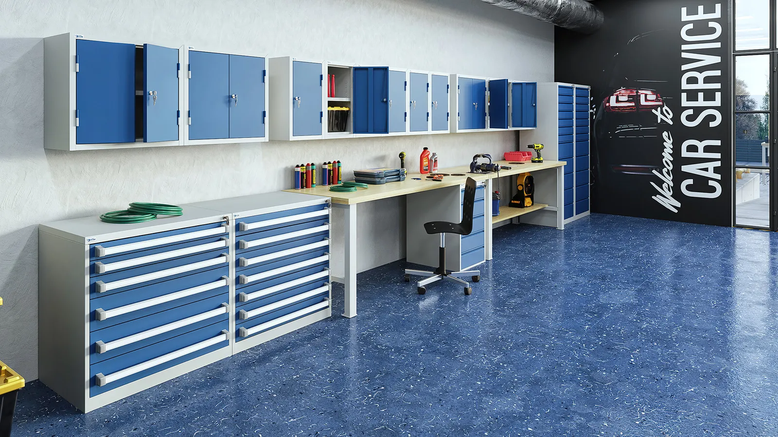 Schubladenschrank aus Stahl – Bild 1