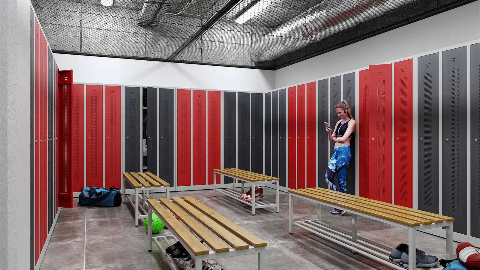 Design-Umkleidespinde aus Stahl – Bild 3