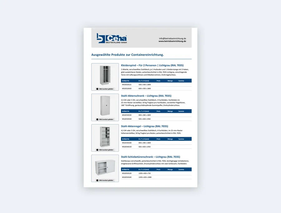 Vorschau des Flyers Containereinrichtung