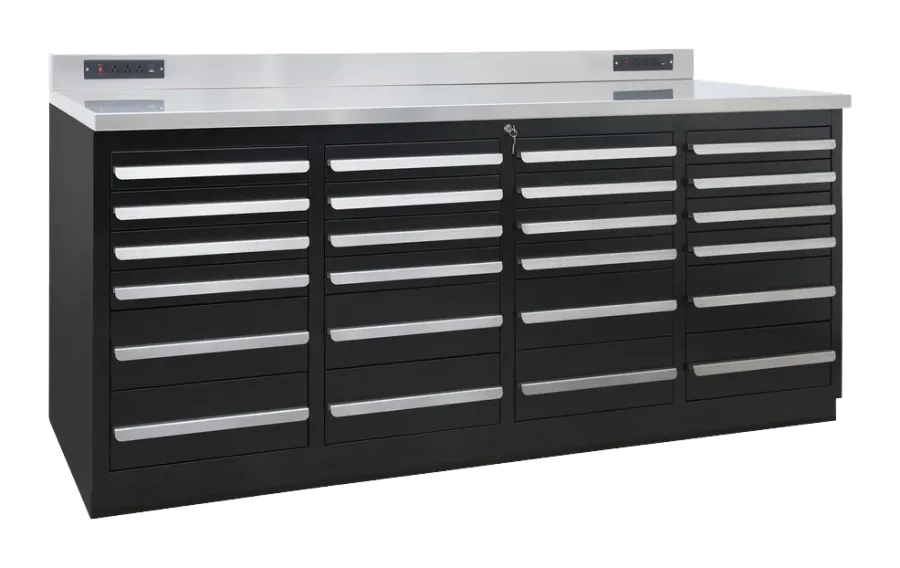 Werkbank 24 Schubladen, 2150 mm