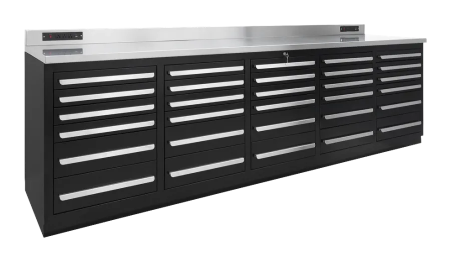 Werkbank 30 Schubladen, 2850 mm